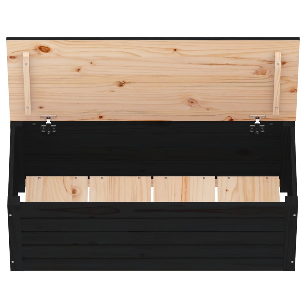 vidaXL Úložný box čierny 89x36,5x33 cm masívna borovica