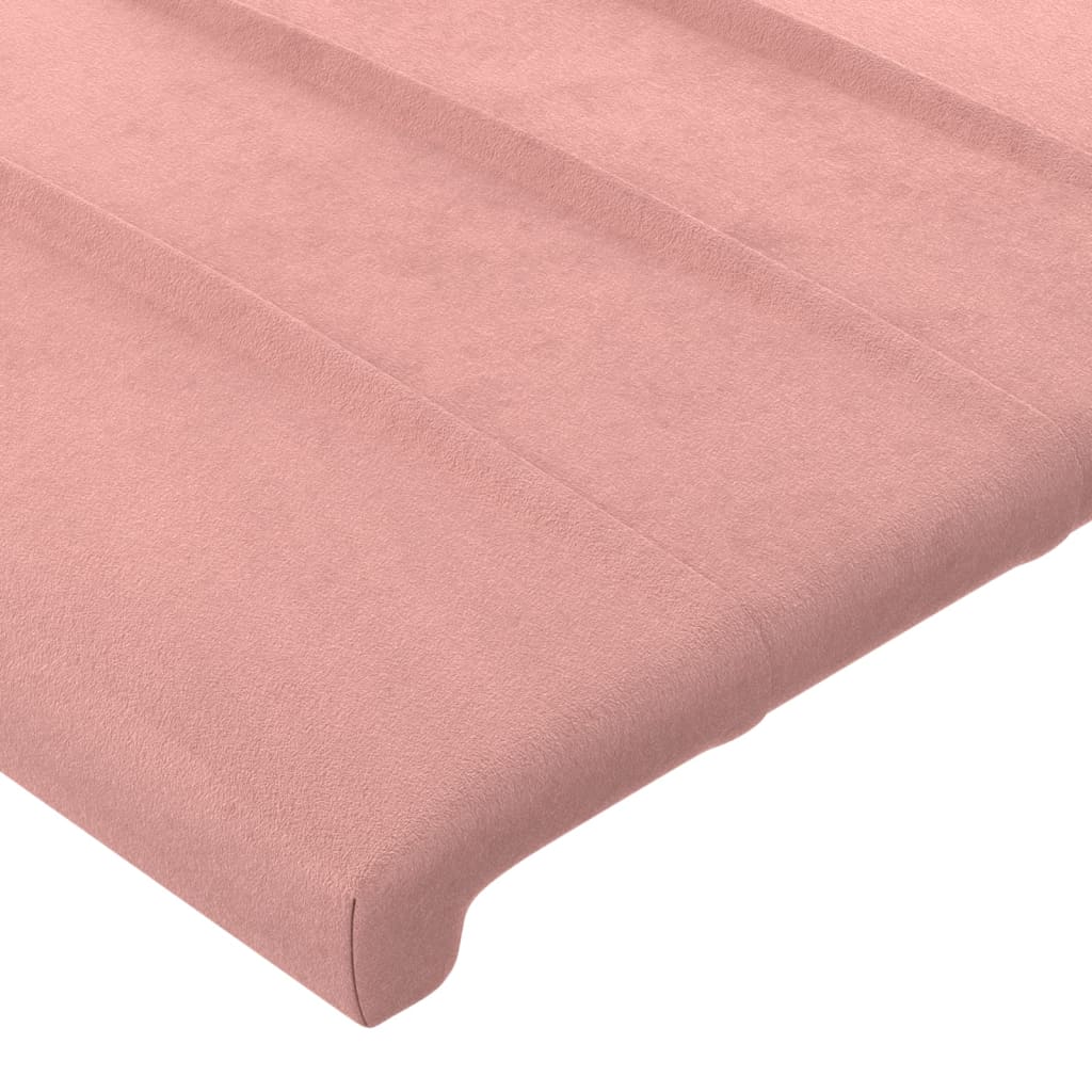 vidaXL Čelo postele so záhybmi ružový 103x23x118/128 cm zamat