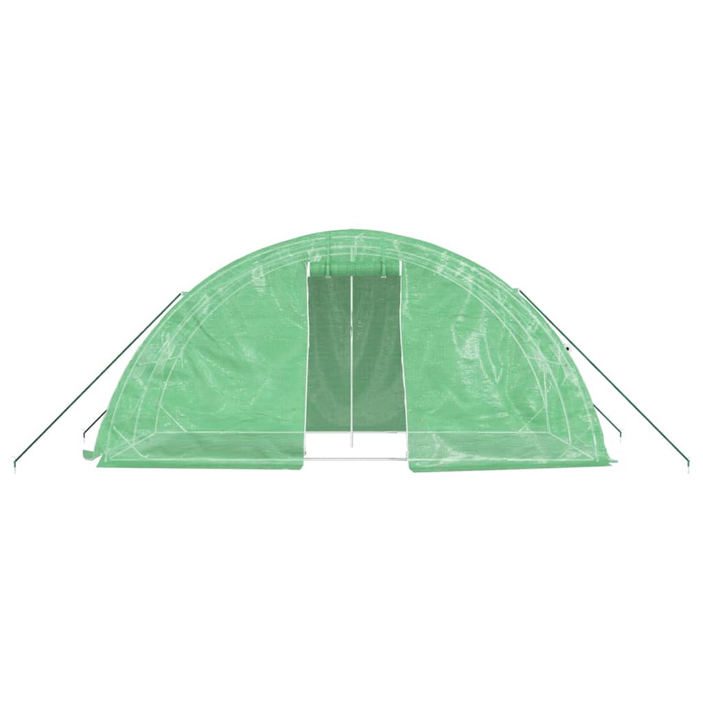 vidaXL Fóliovník s oceľovým rámom zelený 10 m² 5x2x2,3 m