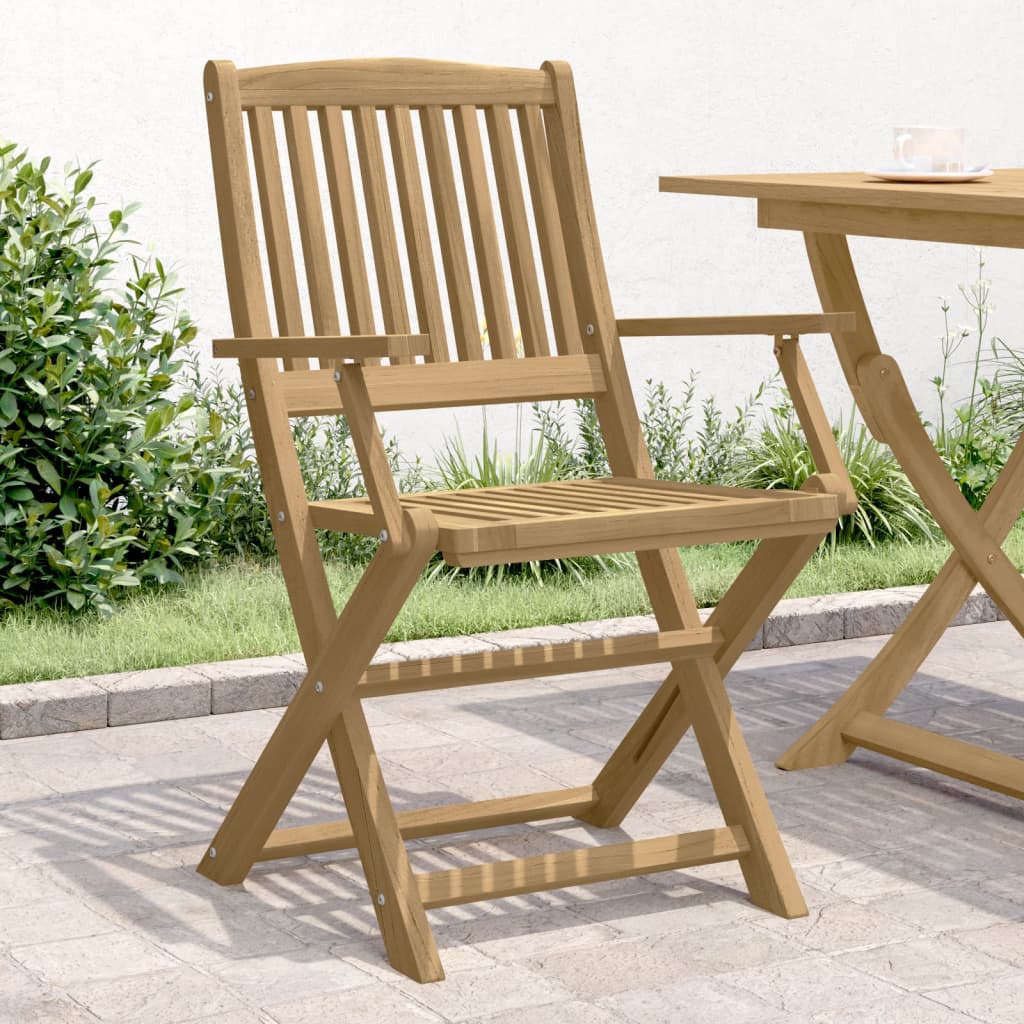 vidaXL Skladacie záhr. stoličky 2 ks 58x54,5x90 cm akáciový masív