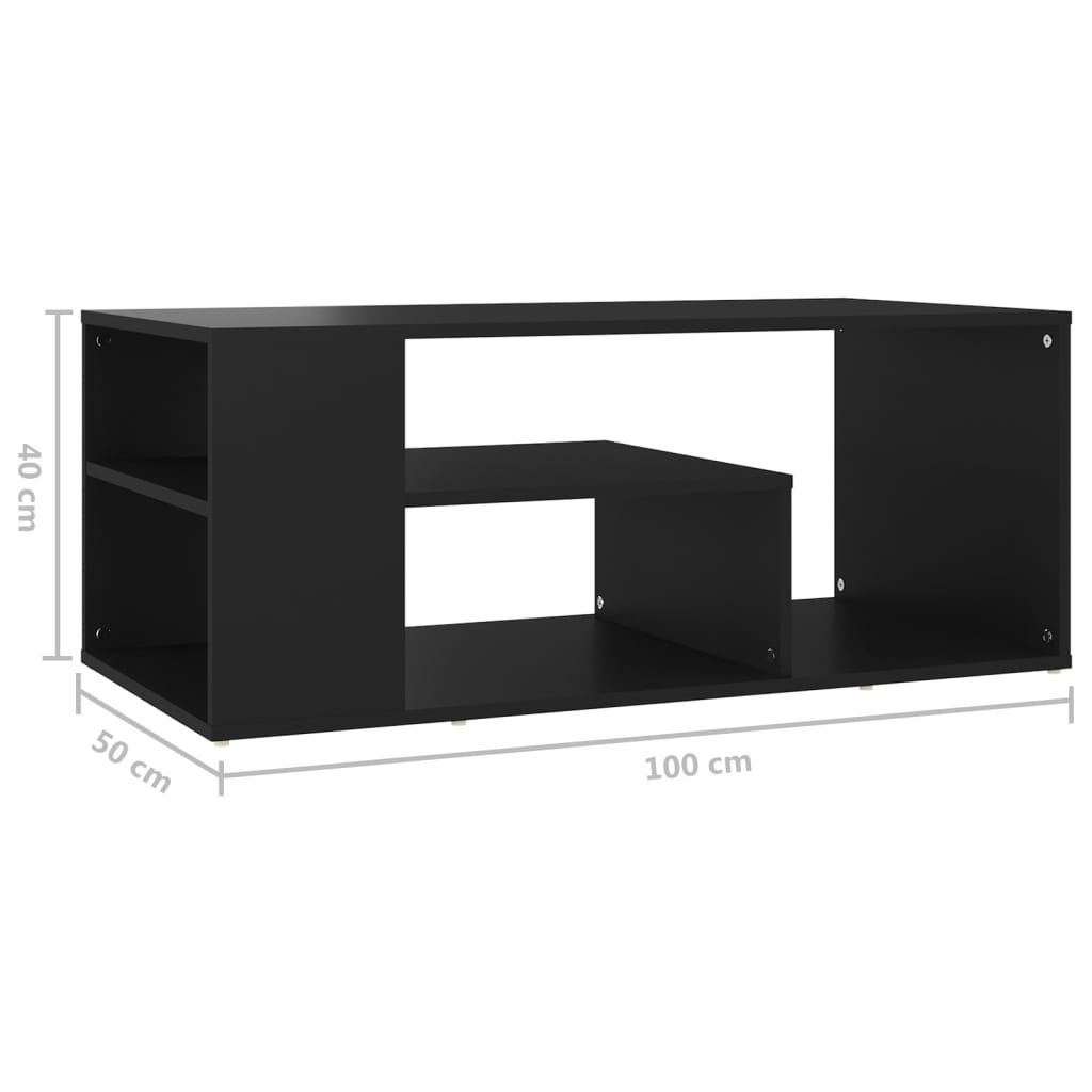 vidaXL Konferenčný stolík čierny 100x50x40 cm drevotrieska