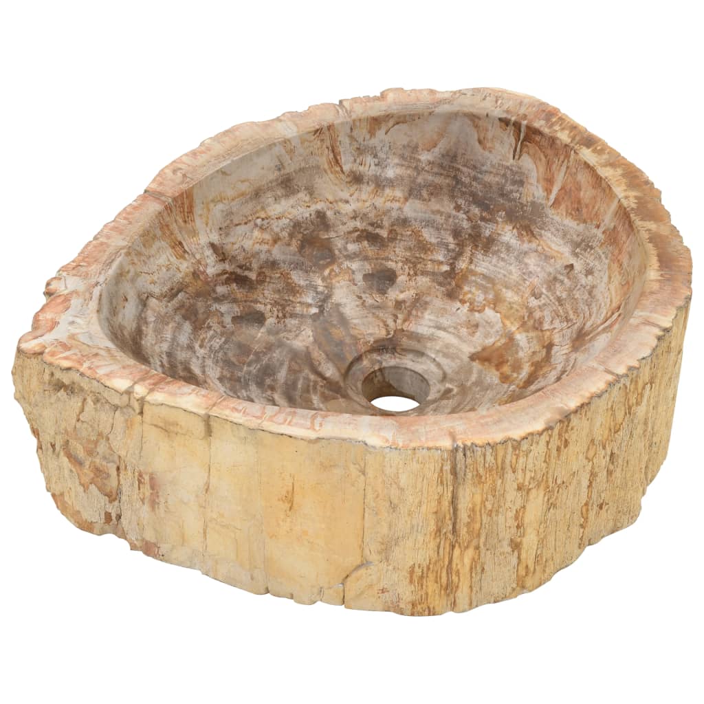 vidaXL Umývadlo 45x35x15 cm, fosílny kameň, krémové