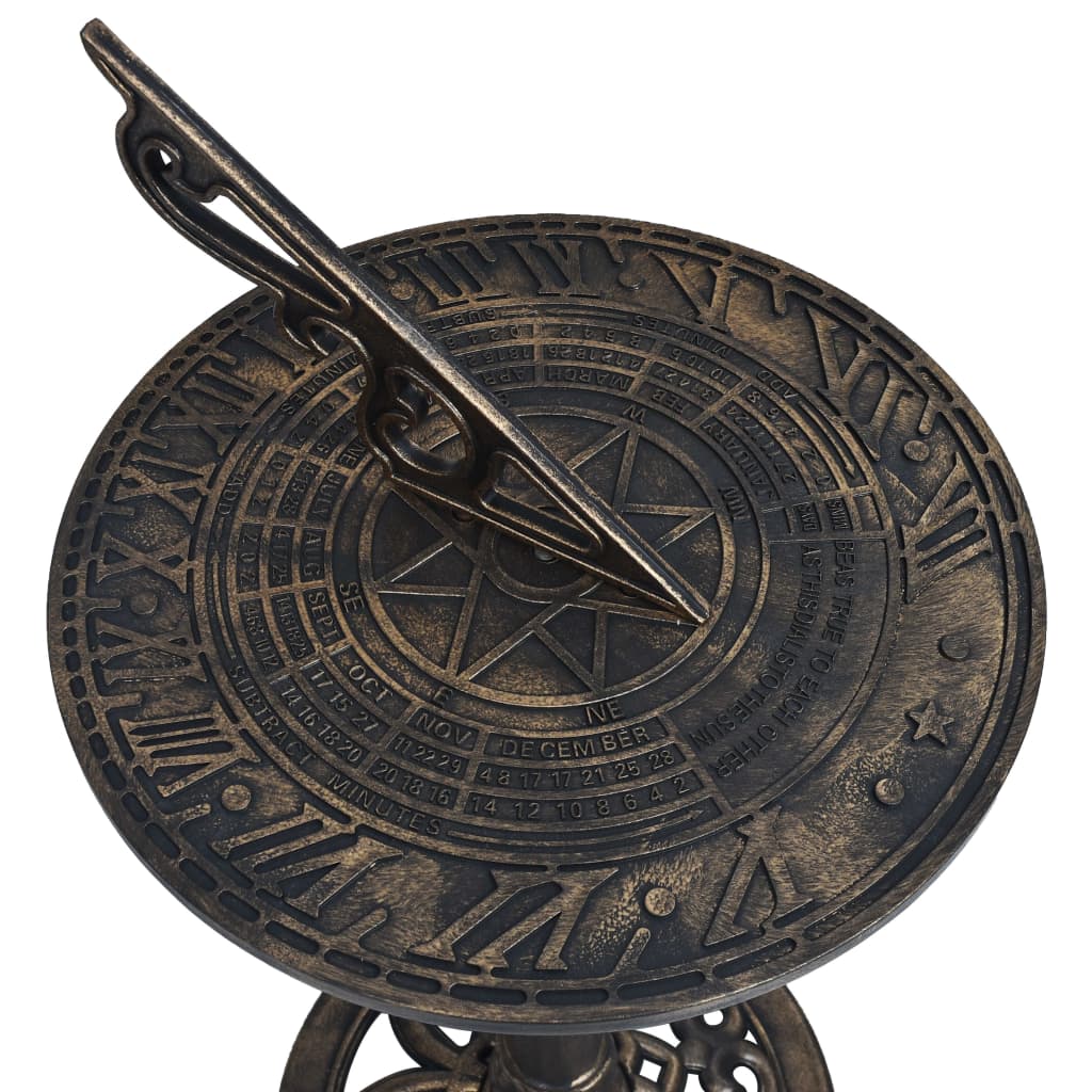 vidaXL Slnečné hodiny, bronzové 35,5x82 cm, plast