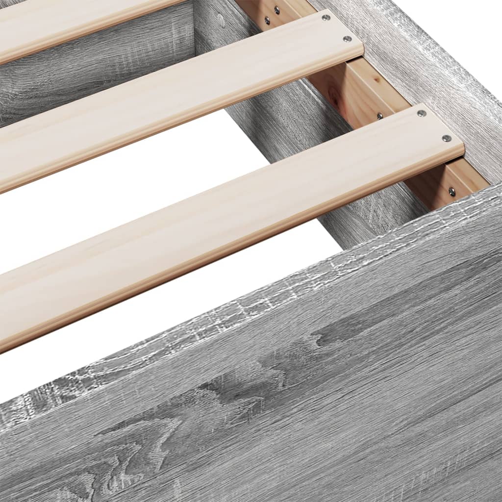 vidaXL Posteľný rám so zásuvkami sivý sonoma 150x200cm kompozit. drevo