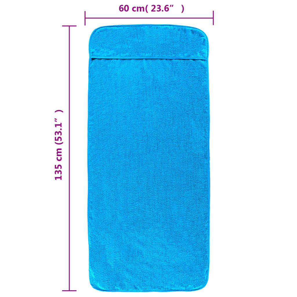 vidaXL Plážové uteráky 4 ks tyrkysové 60x135 cm látka 400 GSM