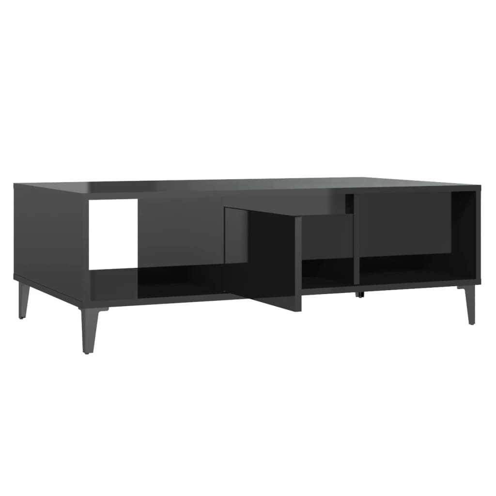 vidaXL Konferenčný stolík lesklý čierny 103,5x60x35 cm drevotrieska