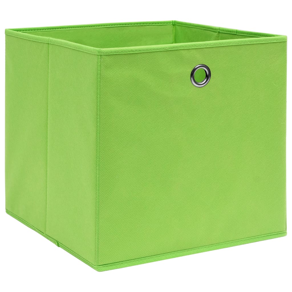 vidaXL Úložné boxy 4 ks, zelené 32x32x32 cm, látka