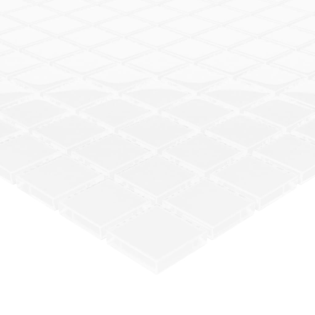 vidaXL Mozaikové dlaždice 22 ks, biele 30x30 cm, sklo