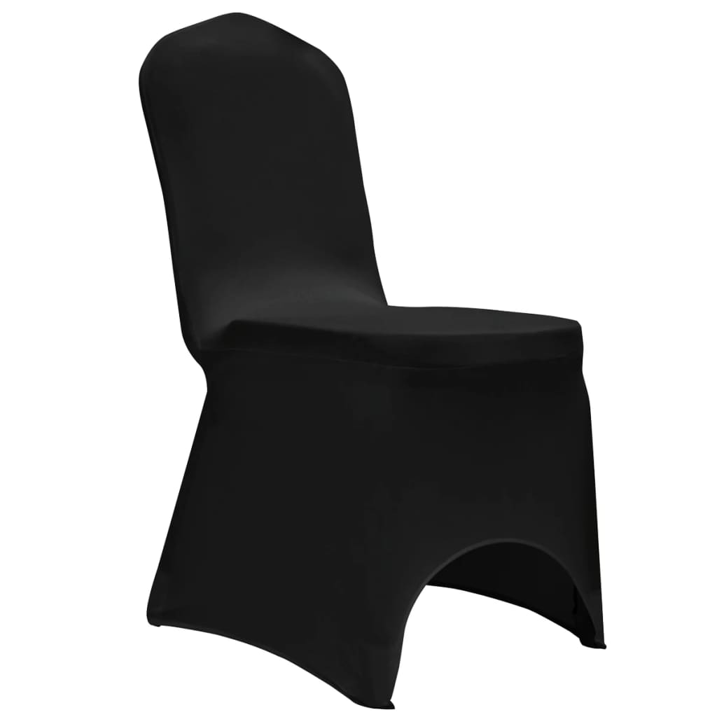 vidaXL Návleky na stoličku čierne 12 ks naťahovacie