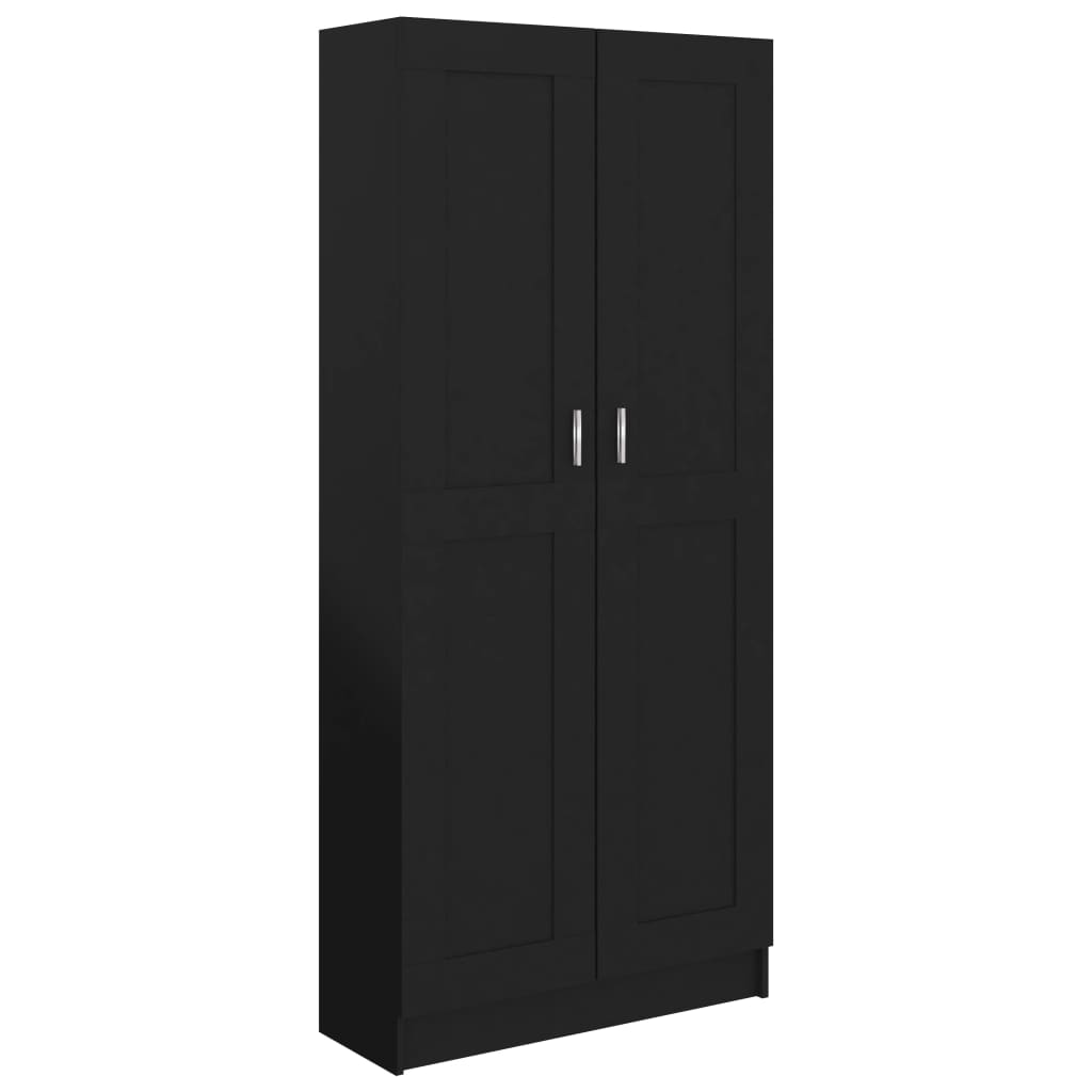 vidaXL Knižnica, čierna 82,5x30,5x185,5 cm, kompozitné drevo