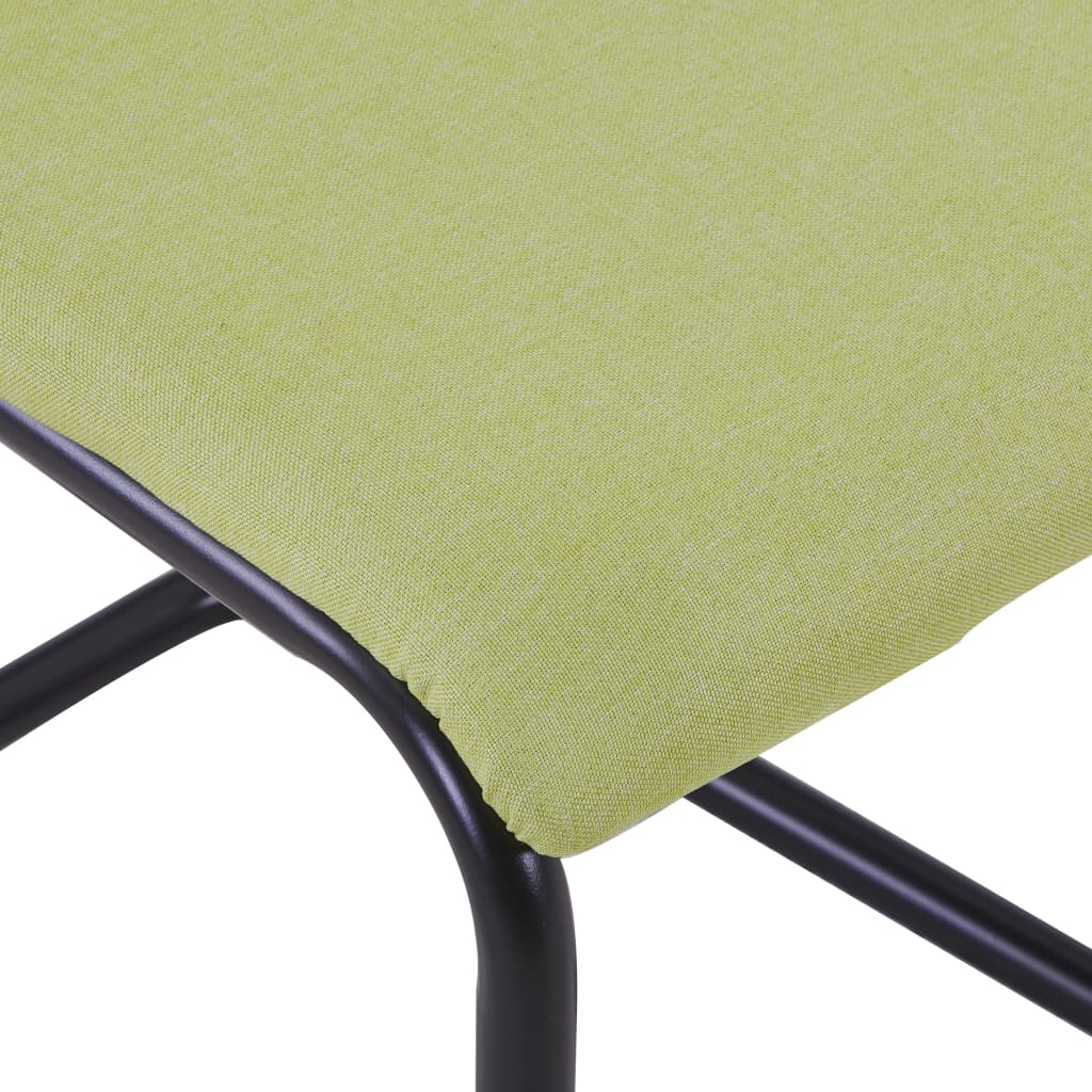 vidaXL Jedálenské stoličky, perová kostra 2 ks, zelené, látka