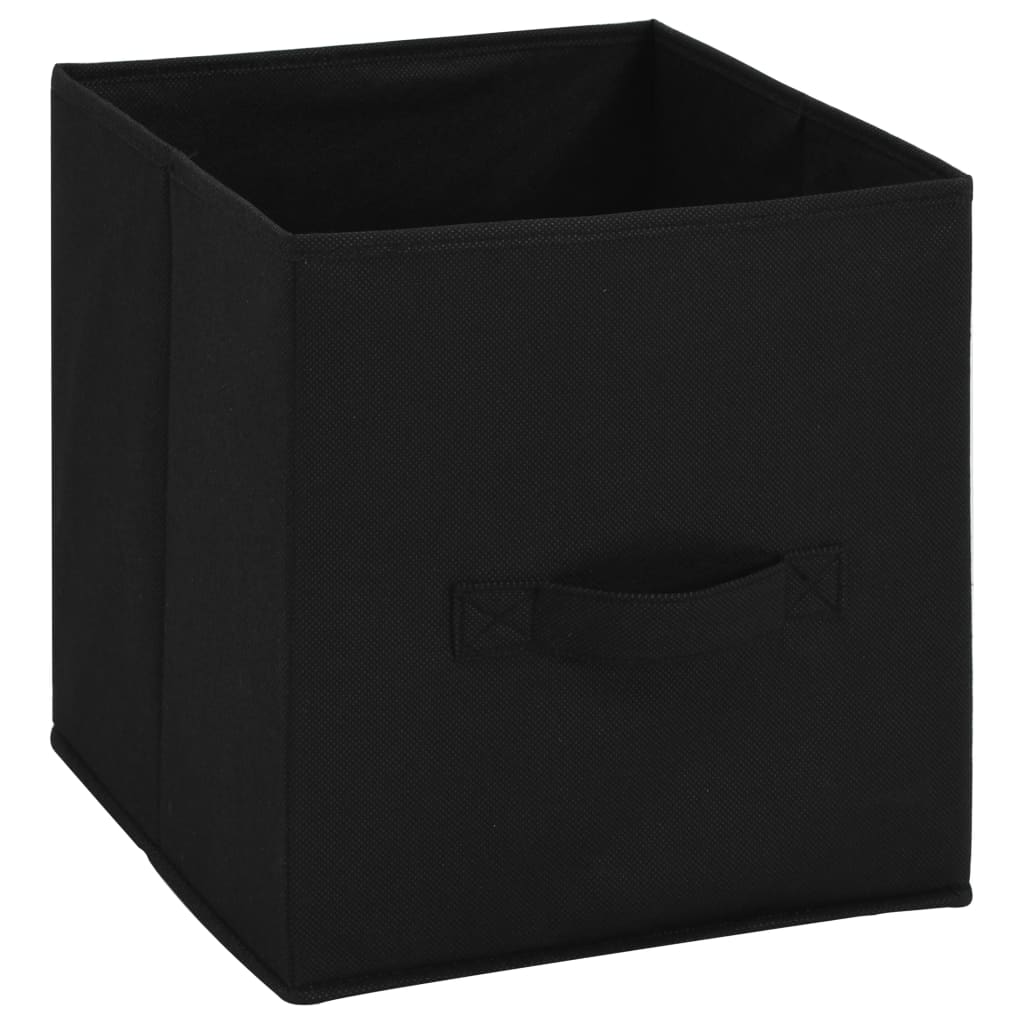 vidaXL Úložná skrinka so 4 látkovými košmi čierna 63x30x71 cm oceľová