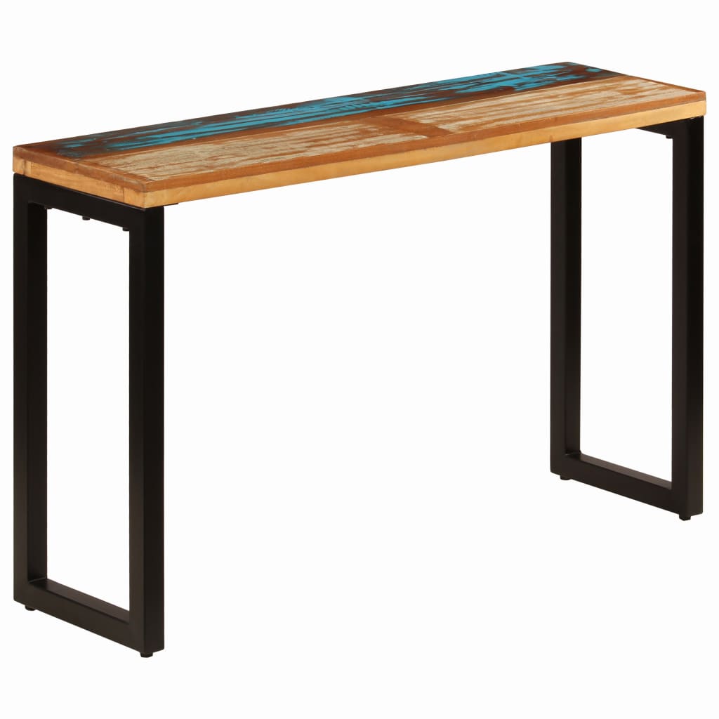 vidaXL Konzolový stolík 120x35x76 cm, recyklovaný masív a oceľ