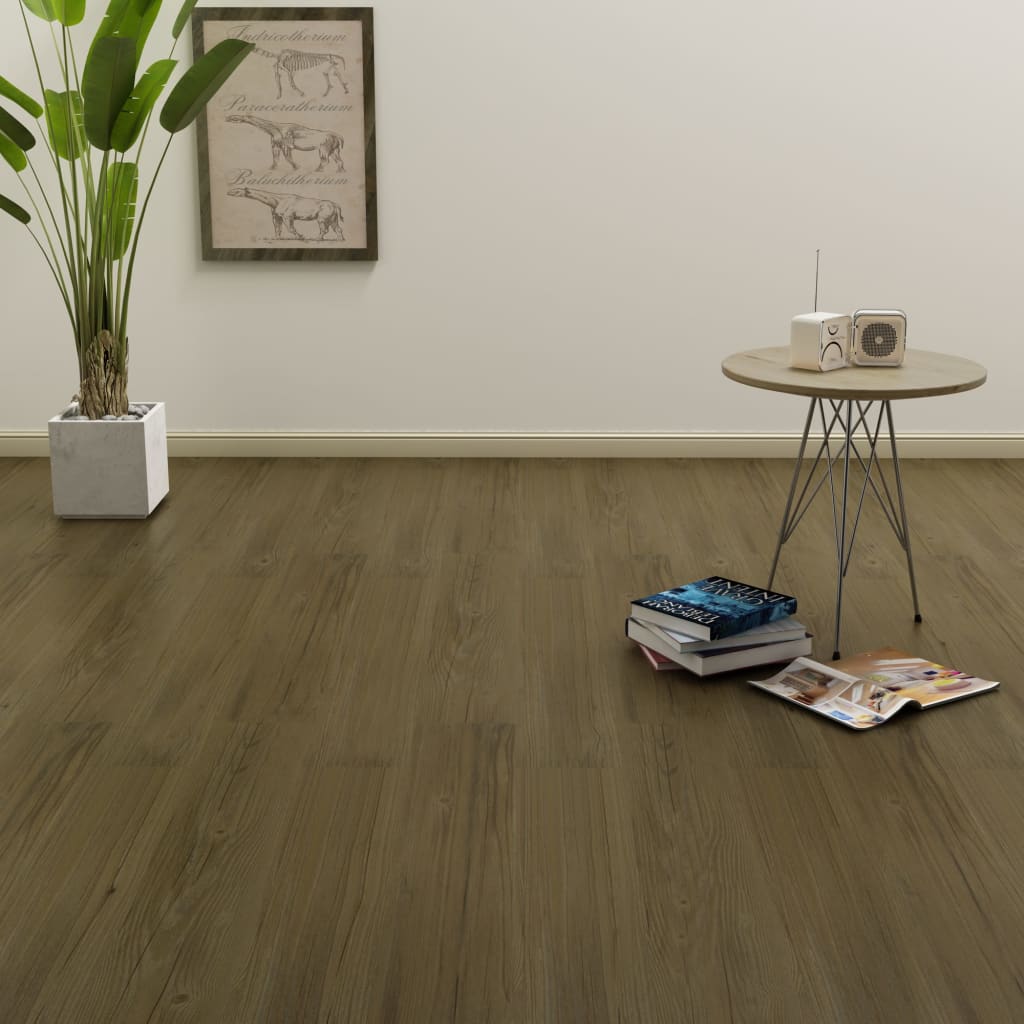 vidaXL Samolepiace podlahové dosky 4,46 m², 3 mm, PVC, hnedé