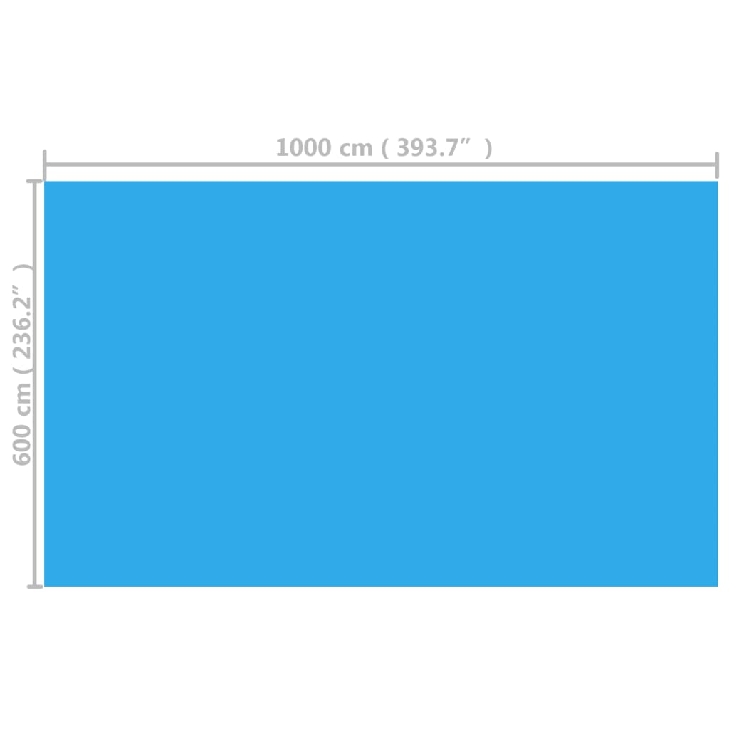 vidaXL Obdĺžniková bazénová plachta 1000x600 cm, PE, modrá