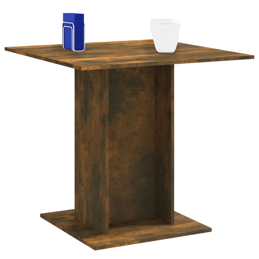 vidaXL Jedálenský stôl dymový dub 80x80x75 cm spracované drevo