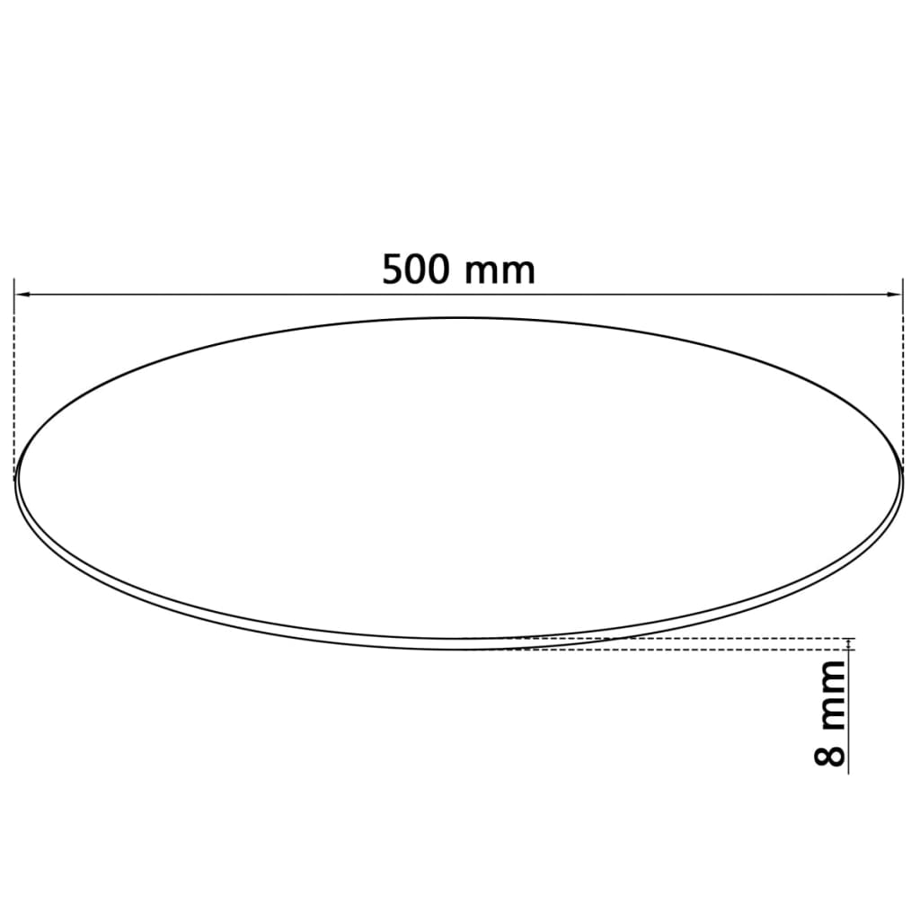 vidaXL Stolová doska z tvrdeného skla, okrúhla, 500 mm