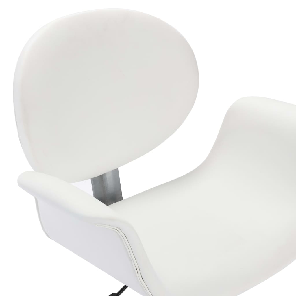 vidaXL Otočné jedálenské stoličky 4 ks biele umelá koža