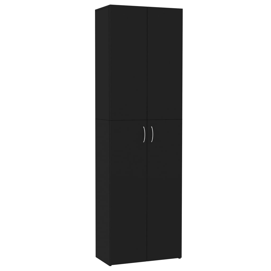 vidaXL Kancelárska skrinka, čierna 60x32x190 cm, kompozitné drevo