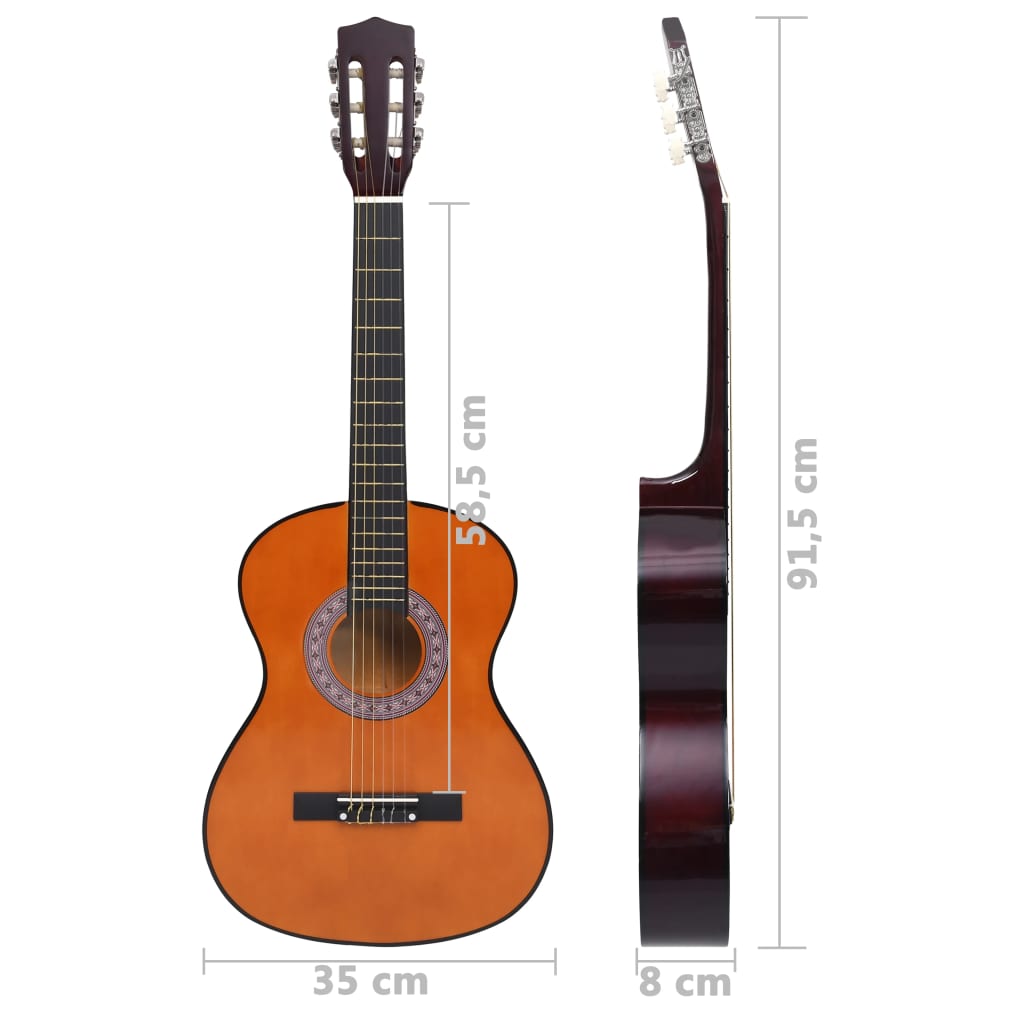 vidaXL 8-dielna klasická gitarová sada pre deti, začiatočníkov 3/4 36"