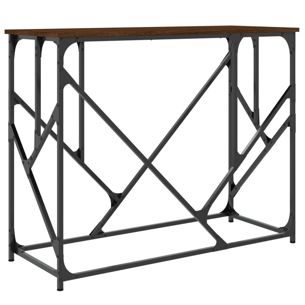 vidaXL Konzolový stolík hnedý dub 100x40x80 cm kompozitné drevo