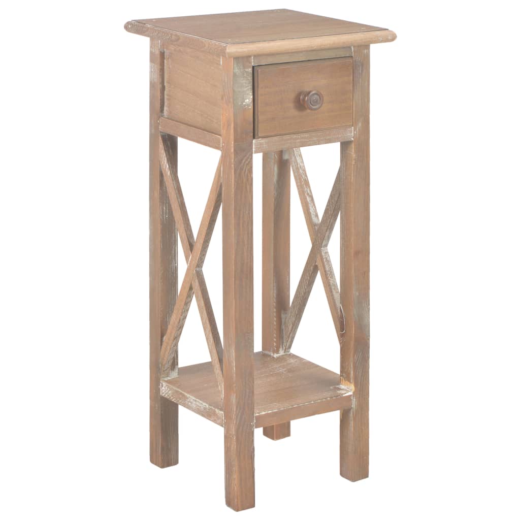 vidaXL Príručný stolík, hnedý 27x27x65,5 cm, drevo