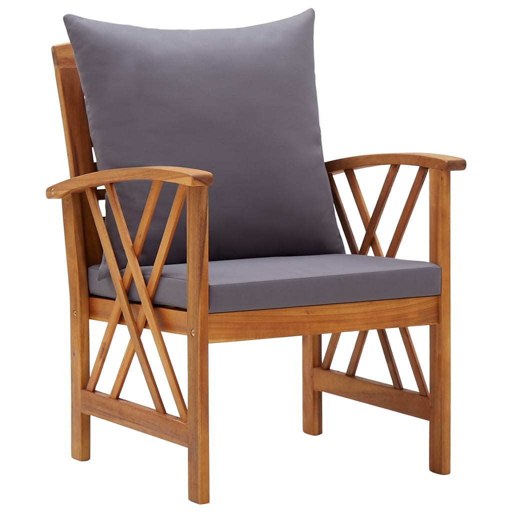 vidaXL Záhradné stoličky s vankúšmi 2 ks akáciový masív