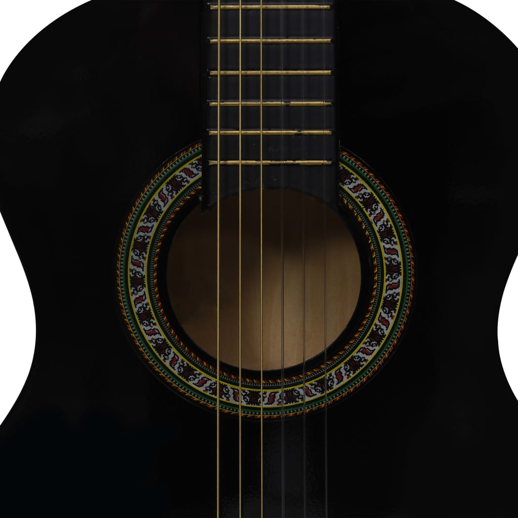 vidaXL 8-dielna klasická gitarová sada pre začiatočníkov čierna 1/2 34"