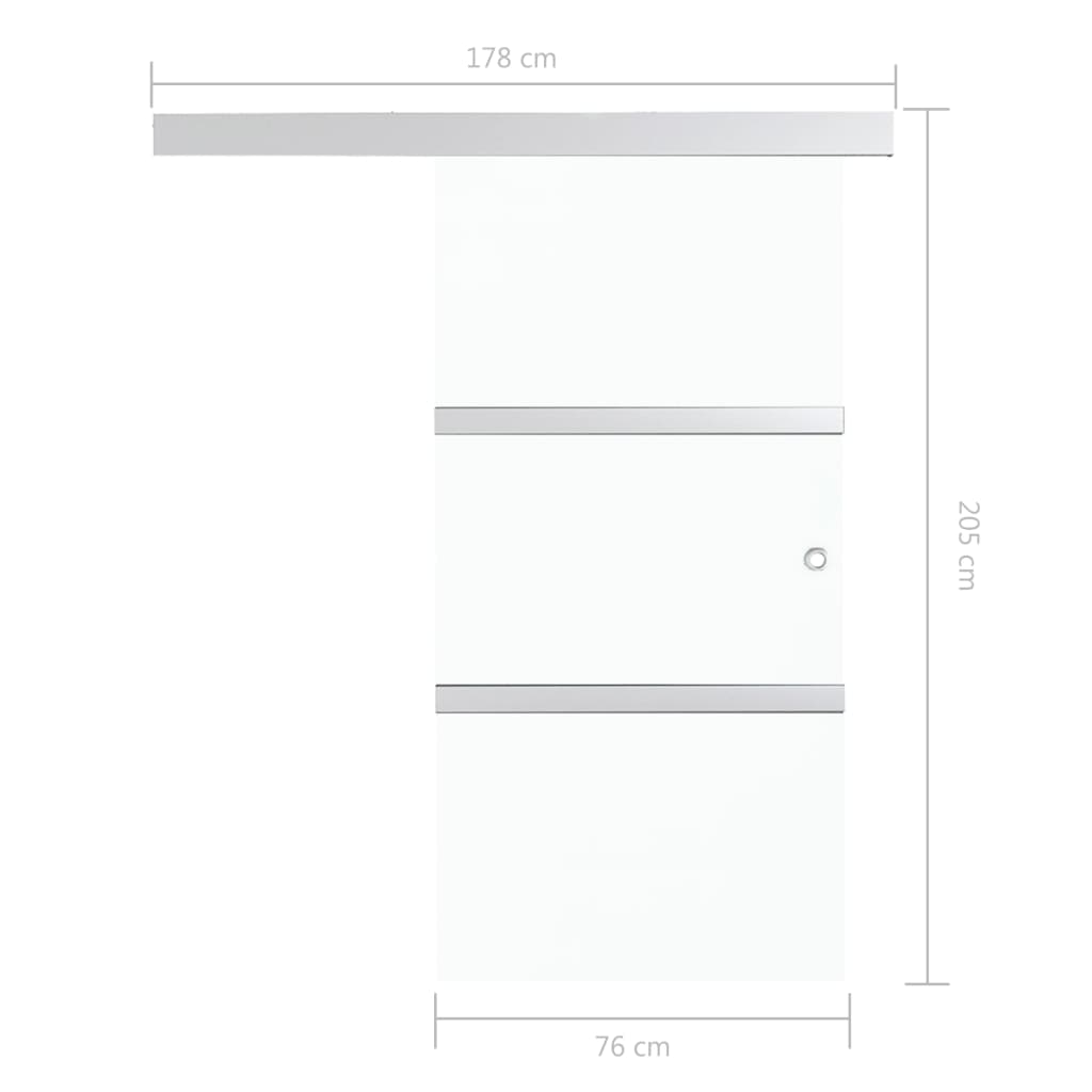 vidaXL Posuvné dvere s jemným zatváraním ESG sklo a hliník 76x205 cm
