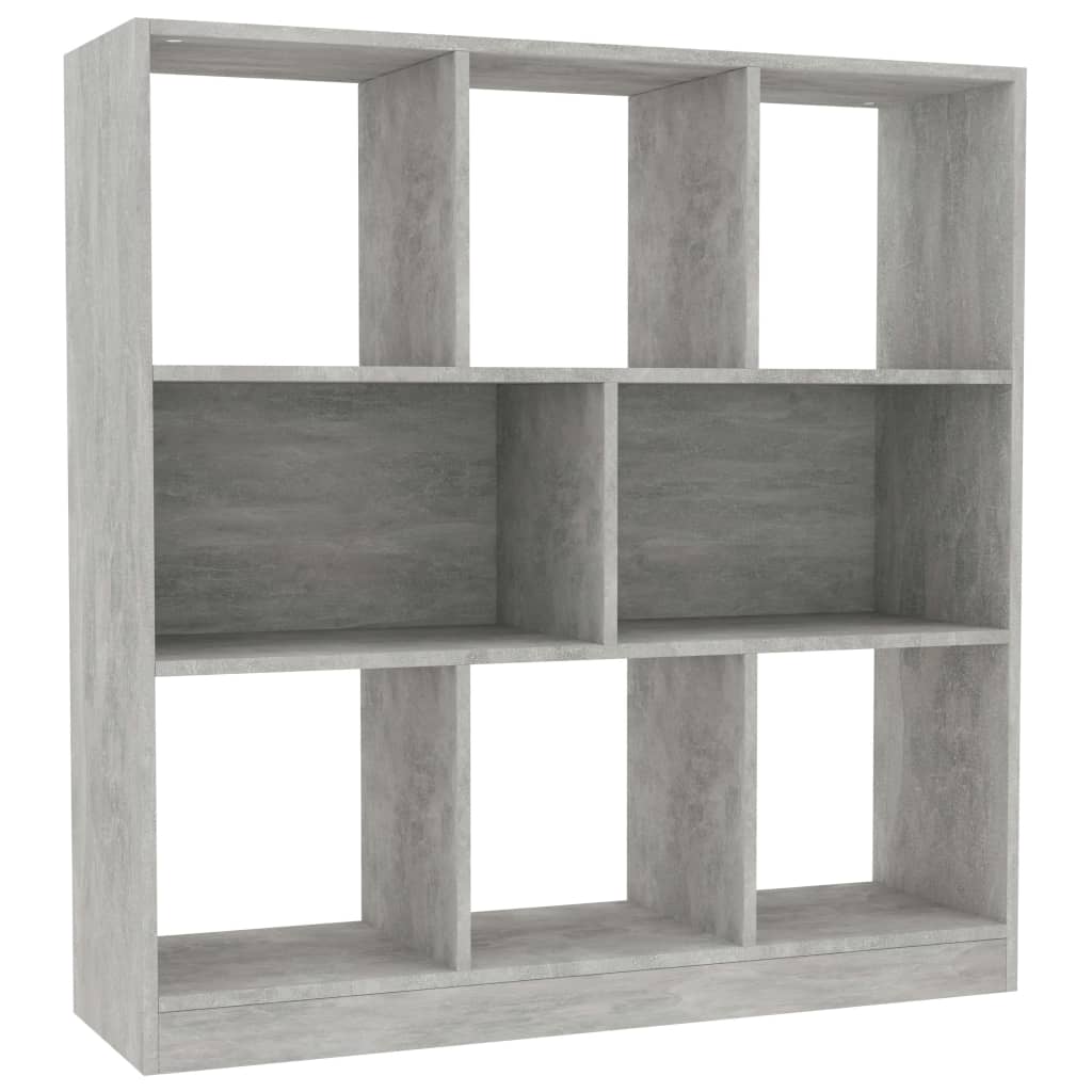vidaXL Knižnica, betónovo sivá 97,5x29,5x100 cm, kompozitné drevo