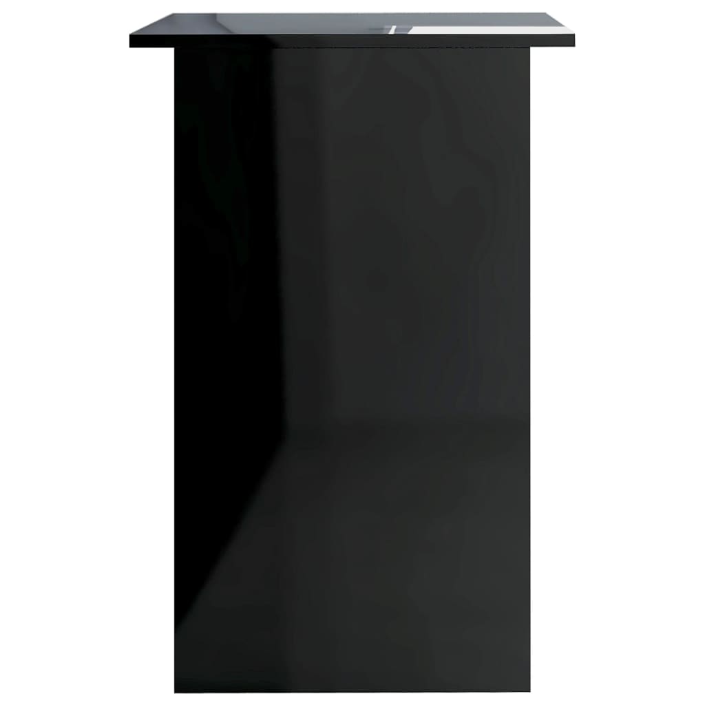 vidaXL Písací stôl, lesklý čierny 90x50x74 cm, drevotrieska