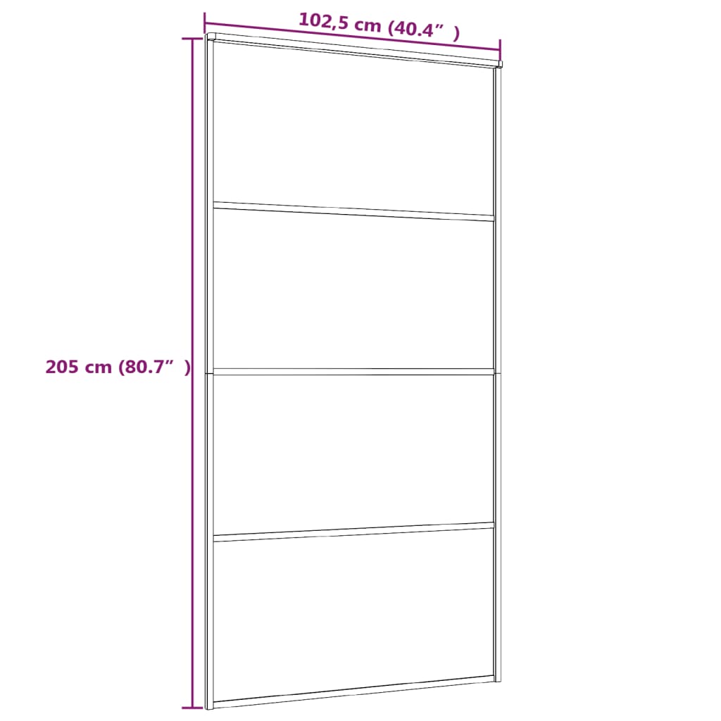 vidaXL Posuvné dvere nepriehľadné ESG sklo a hliník 102,5x205 cm biele