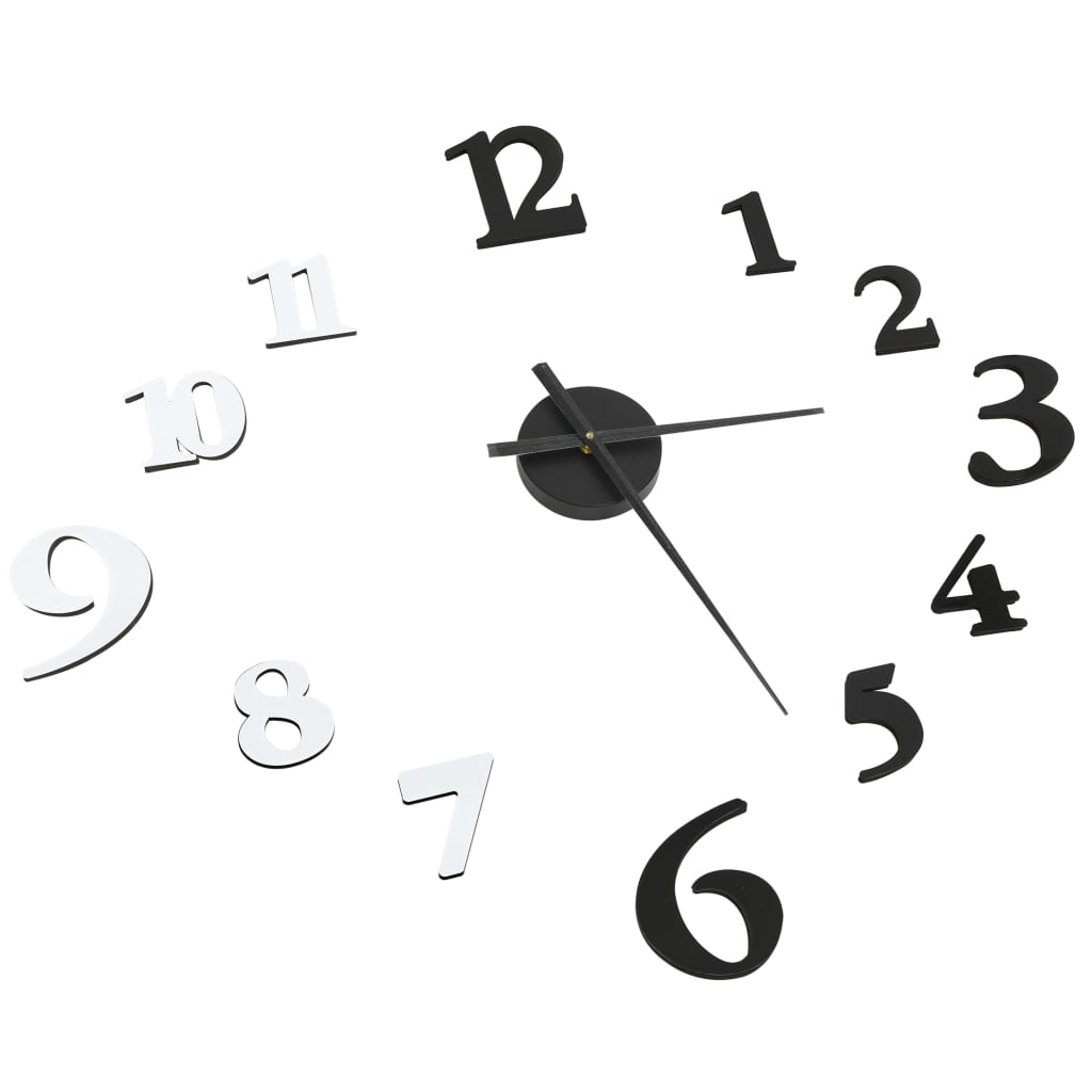 vidaXL 3D nástenné hodiny s moderným dizajnom čierne a biele 100 cm XXL