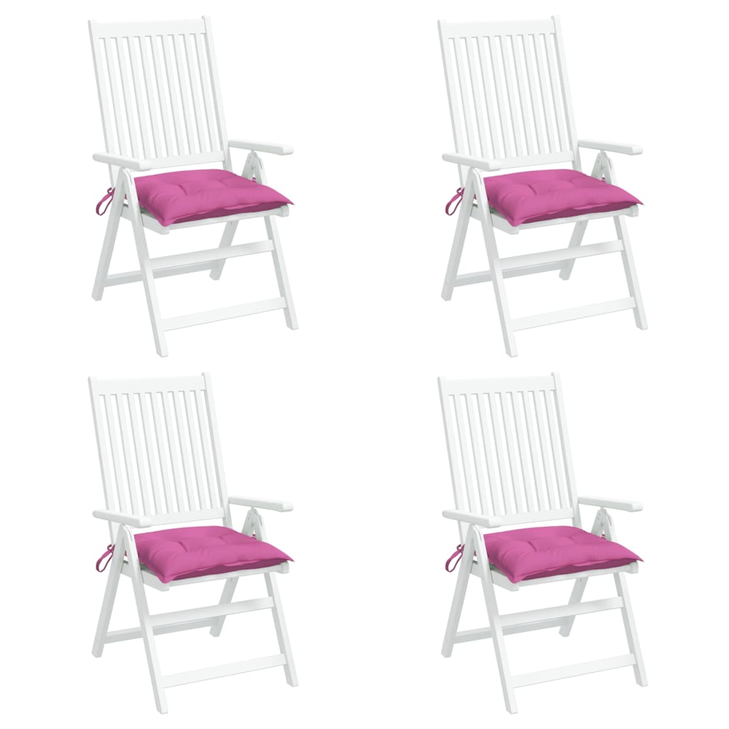 vidaXL Podložky na stoličku 4 ks ružové 40x40x7 cm látka