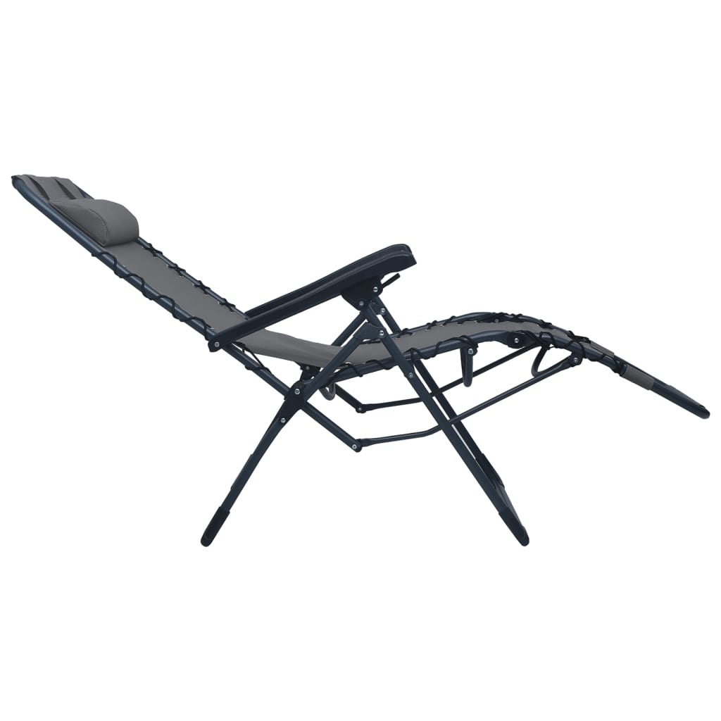 vidaXL Skladacie terasové stoličky 2 ks sivé textilénové