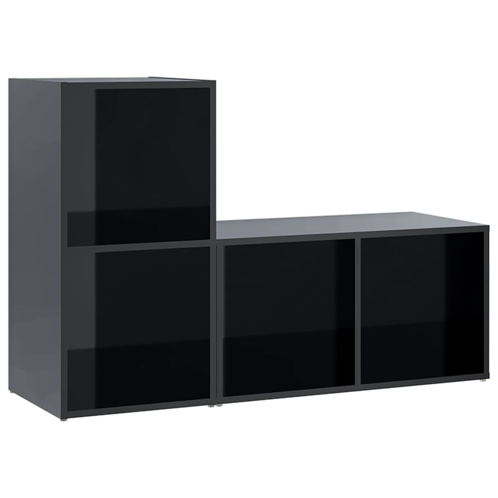 vidaXL TV skrinky 2 ks lesklé čierne 72x35x36,5 cm drevotrieska