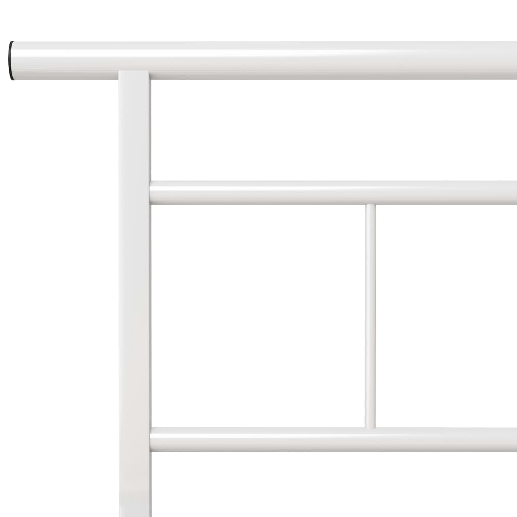 vidaXL Posteľný rám, biely, kov 120x200 cm