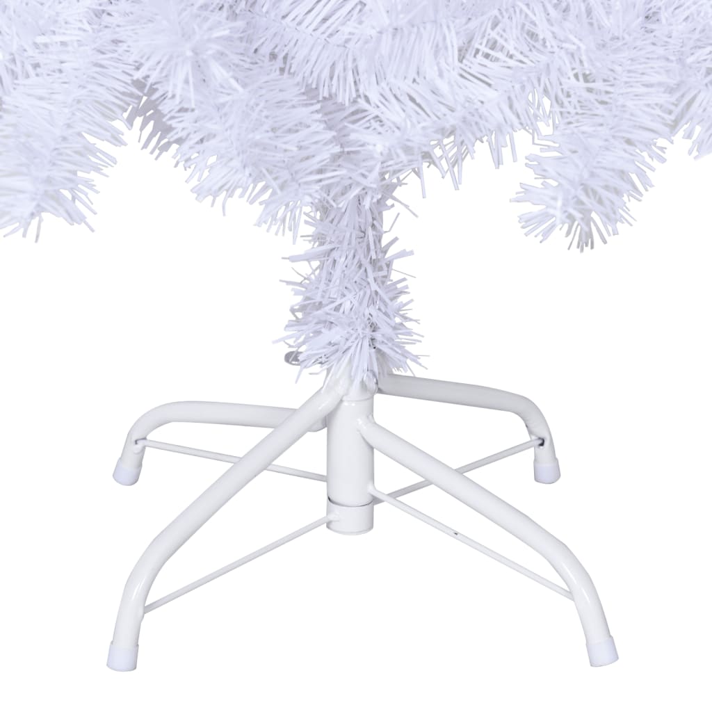 vidaXL Umelý vianočný stromček s hustým ihličím, biely 150 cm, PVC