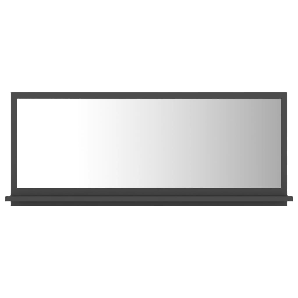 vidaXL Kúpeľňové zrkadlo, sivé 90x10,5x37 cm, kompozitné drevo