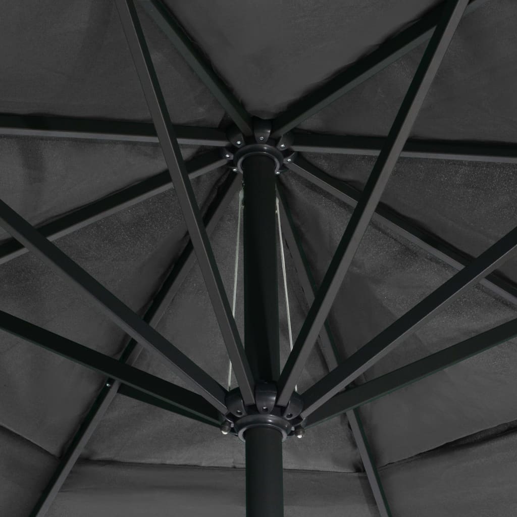 vidaXL Vonkajší slnečník s hliníkovou tyčou 600 cm, antracitový