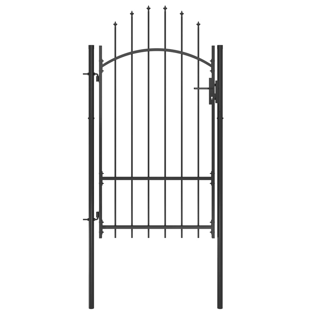 vidaXL Záhradná brána, oceľ 1x2,2 m, čierna