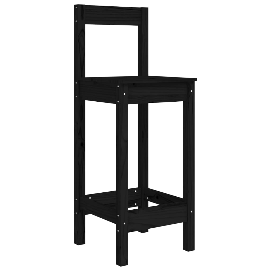 vidaXL Barové stoličky 2 ks čierne 40x41,5x112 cm borovicový masív
