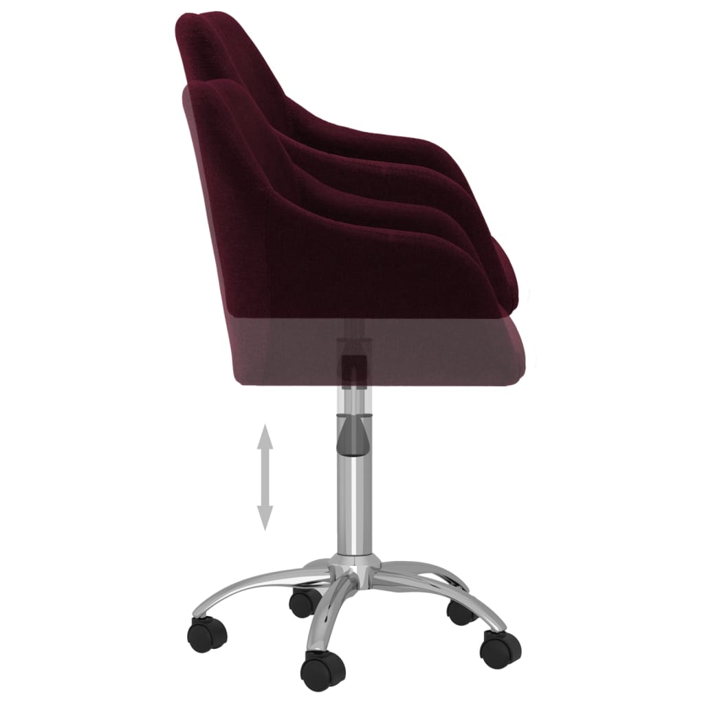 vidaXL Otočná jedálenská stolička fialová látková