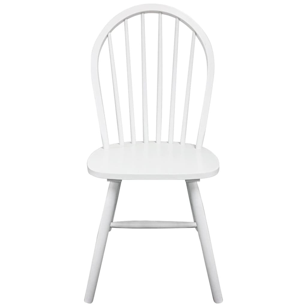 vidaXL Jedálenské stoličky 2 ks, biele, kaučukový masív