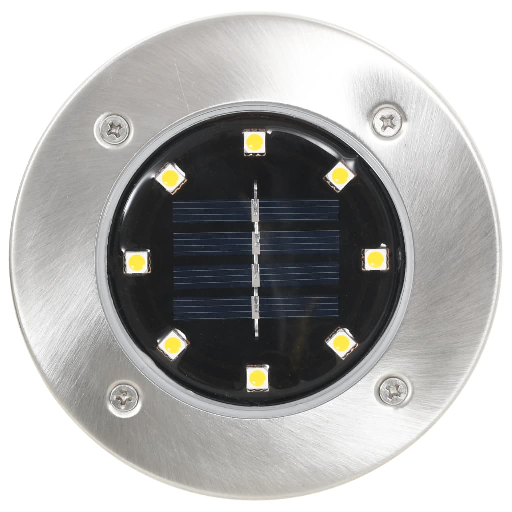 vidaXL Solárne pozemné svetlá, 8 ks, biele LED svetlo