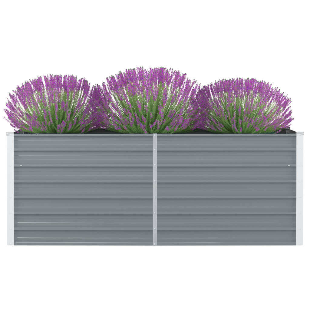 vidaXL Vyvýšený záhradný kvetináč sivý 160x80x45 cm pozinkovaná oceľ