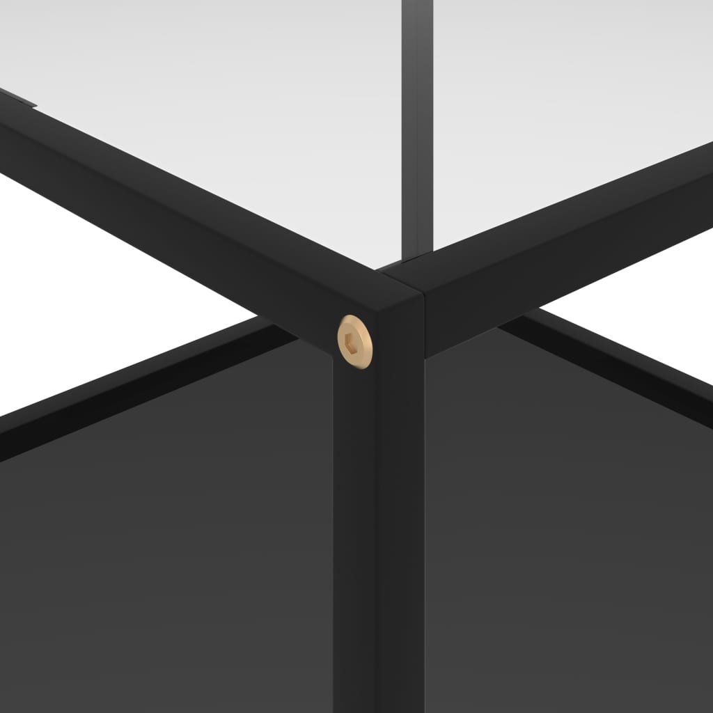 vidaXL Konferenčný stolík, priehľadný+čierny 60x60x35 cm, tvrdené sklo