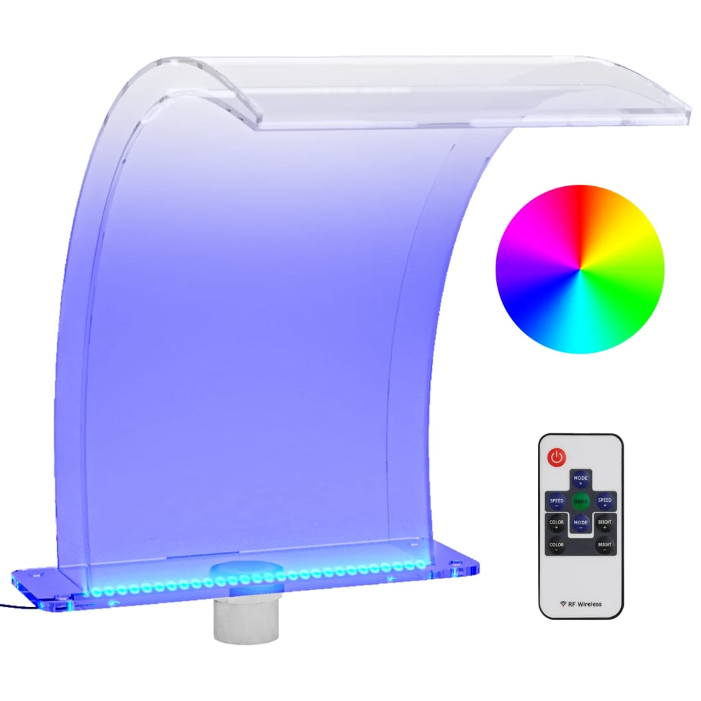 vidaXL Bazénová fontána s RGB LED diódami akrylová 50 cm