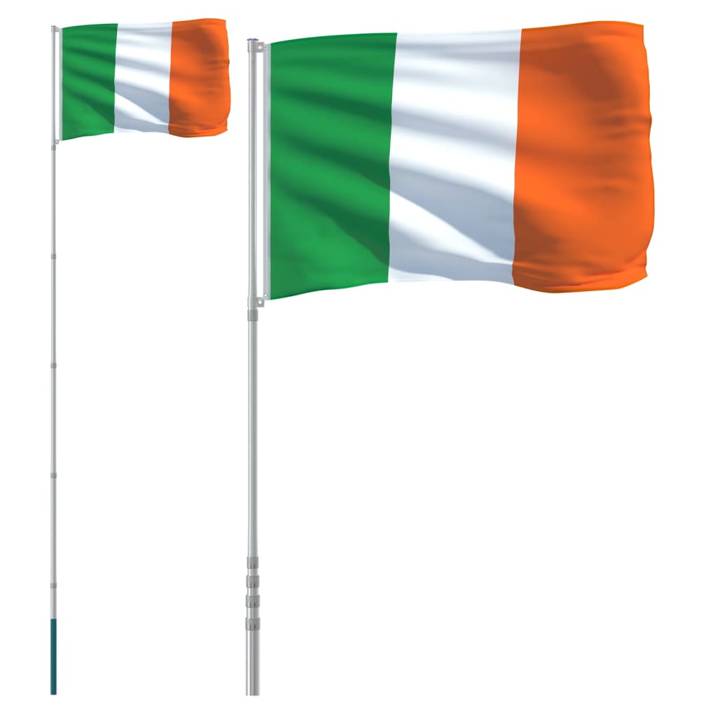vidaXL Írska vlajka a tyč 5,55 m hliník