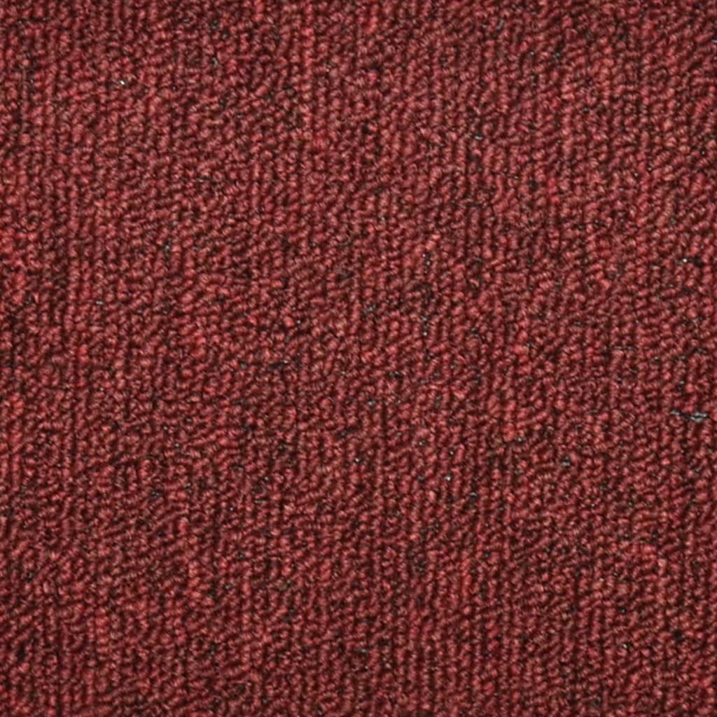 vidaXL Kobercové nášľapy na schody 15 ks červené 56x17x3 cm